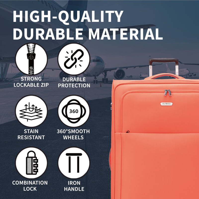 FLYMAX Cabin Carry on Flight Bag Approved Hand Luggage Case Hold Suitcase 55x35x20 Fits Ryanair Easyjet Jet 2 56x45x25