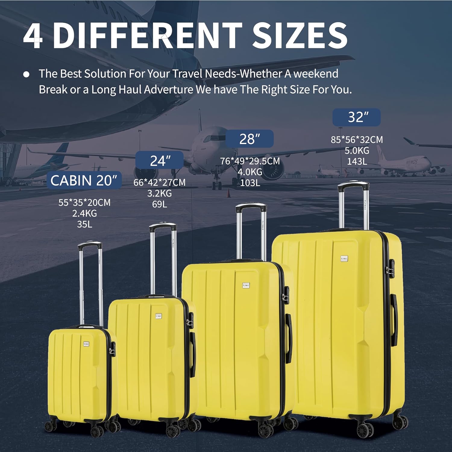 Extra Large Suitcase 32 inch Durable Travel Luggage Flymax Luggage