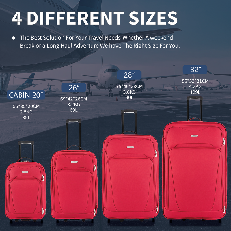 Flymax Nairobi Navigator 4-Piece Luggage Set – Your 2 wheel Stylish Travel Companion