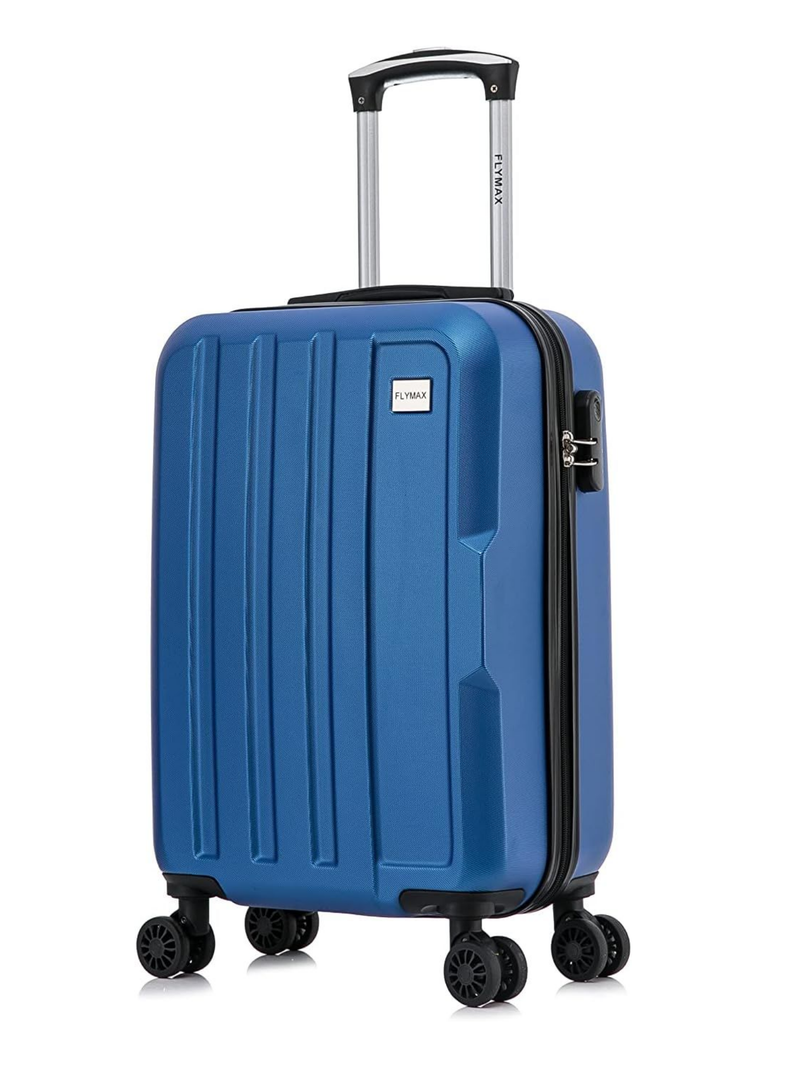 Flymax Blue Hardshell Cabin Suitcase 20-Inch, Compact Travel Luggage